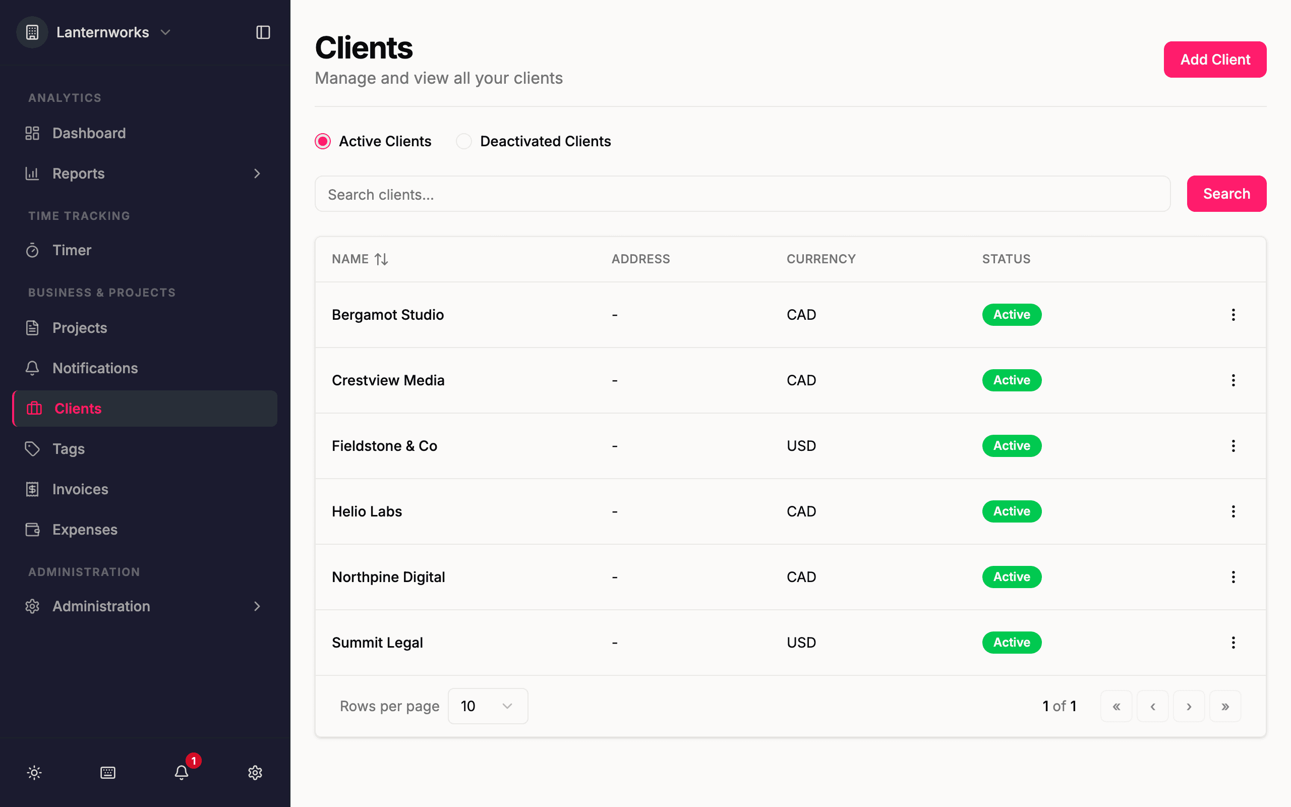Client directory in Quanta